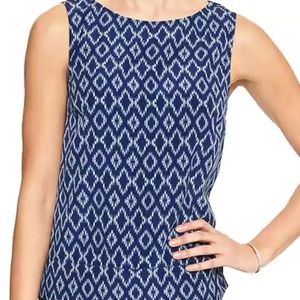 Navy/white print cross back tank